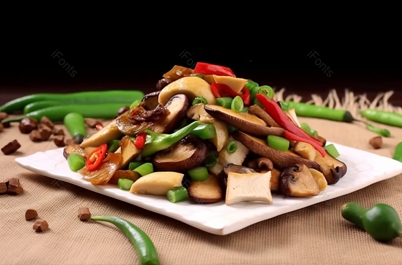 川菜香菇桌布麻布香干炒芹菜美食摄影背景,高清,摄影图,摄影图片,图片大全,摄影图免费下载